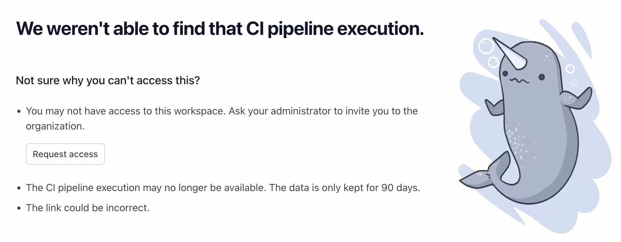 Screenshot of UI showing an option to request access to a protected resource